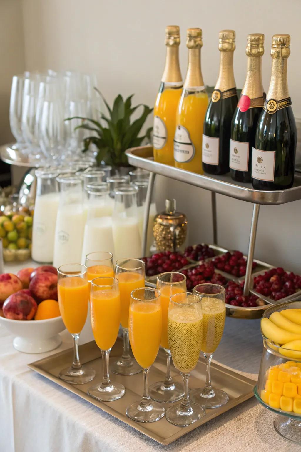 A sparkling beverage station that enhances your brunch.