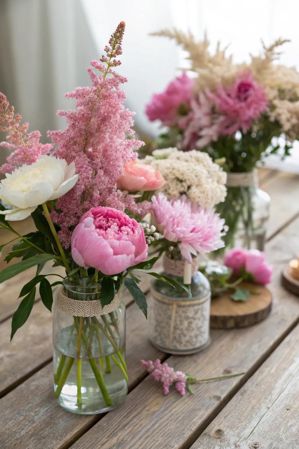 Experiment with textures for a visually stunning arrangement.