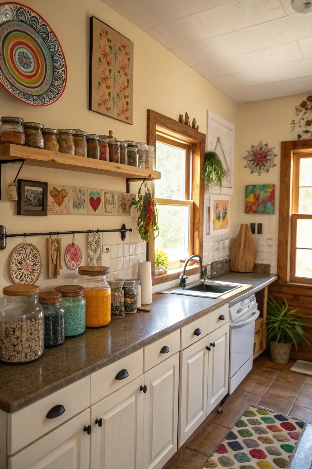 DIY decor brings a personal touch to your kitchen.