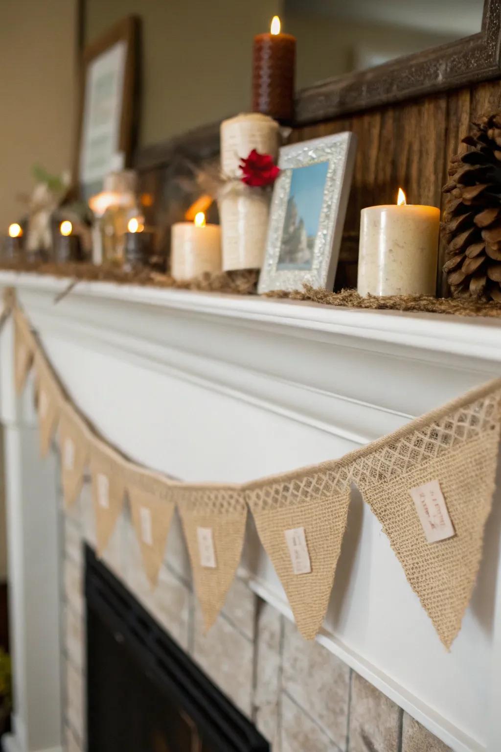 Celebrate in style with hessian streamers.
