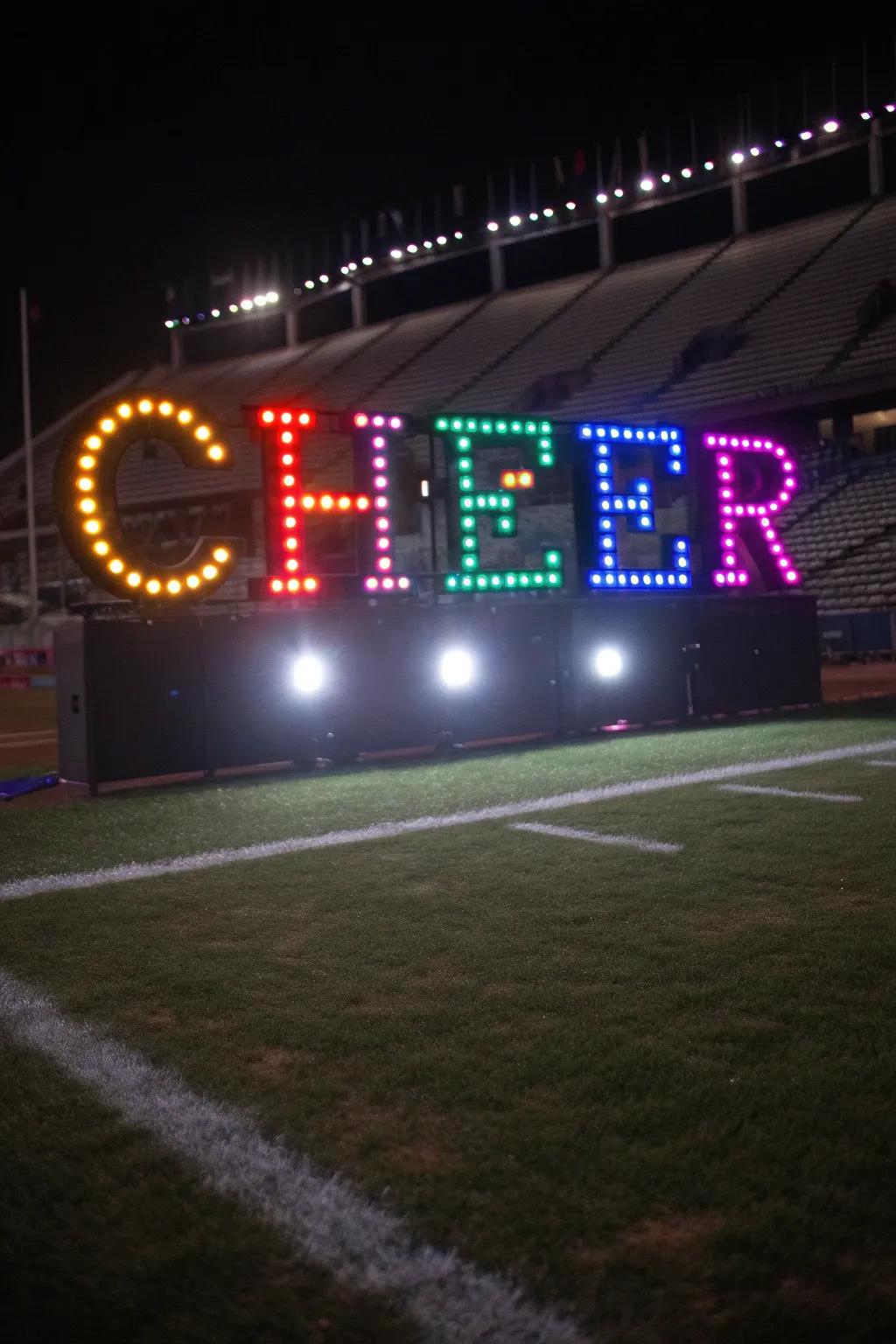 LED lights highlight creativity and excitement.