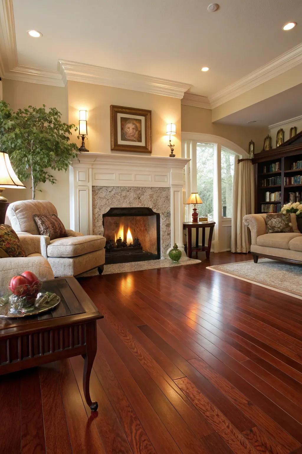 Fireplaces act as comforting and welcoming points of interest.