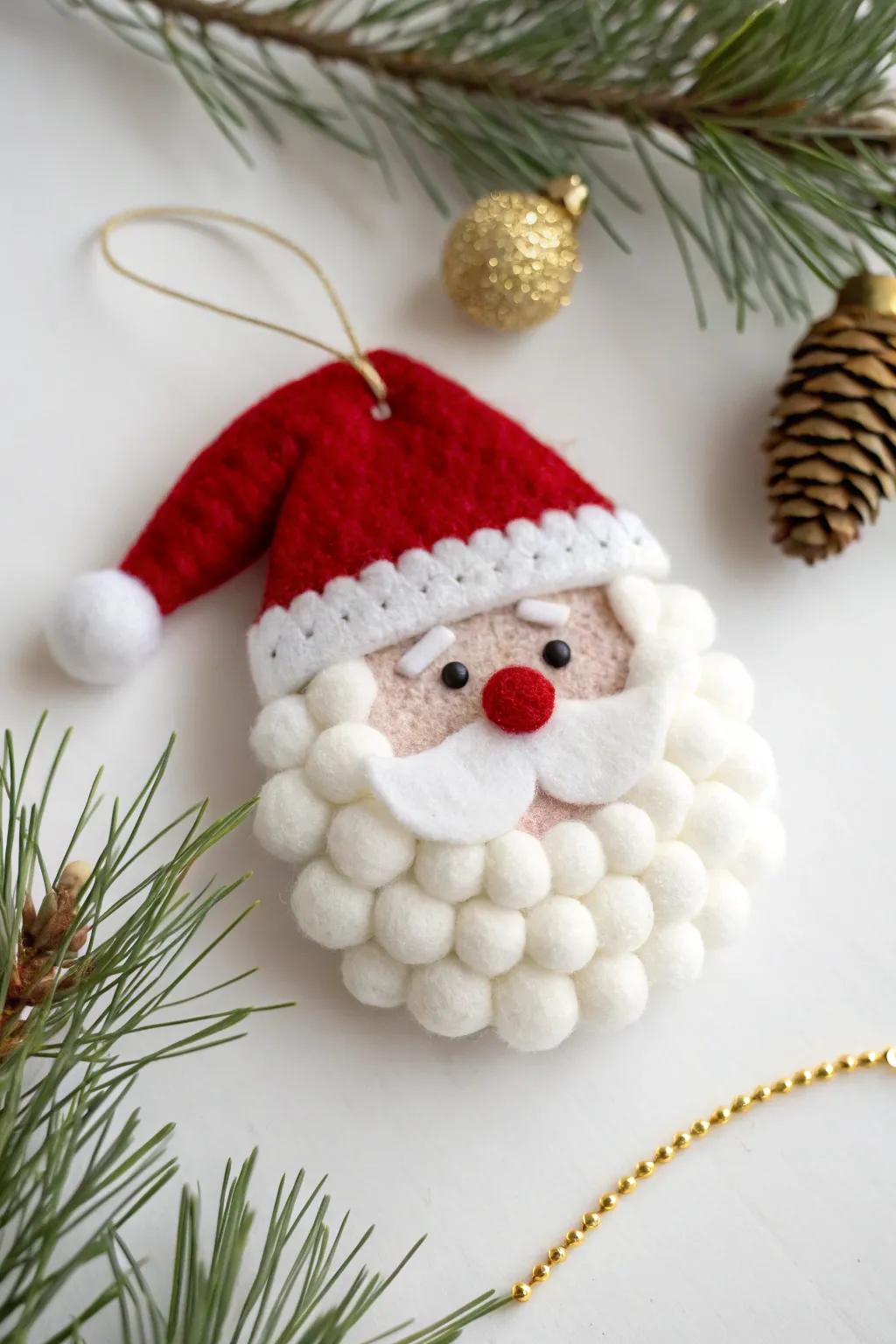 Embrace the joy of handcrafted holiday decor with charming felt Santa faces. #MinimalistChristmas #HandmadeHolidays