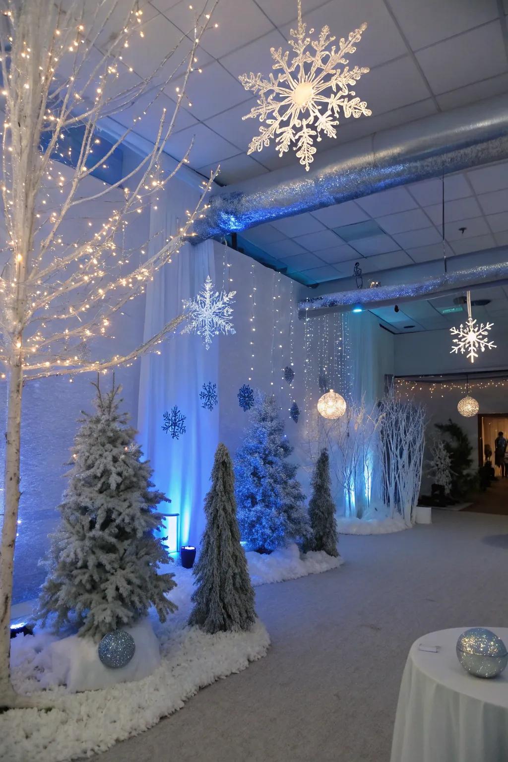 A magical icy wonderland setting that enchants every attendee.