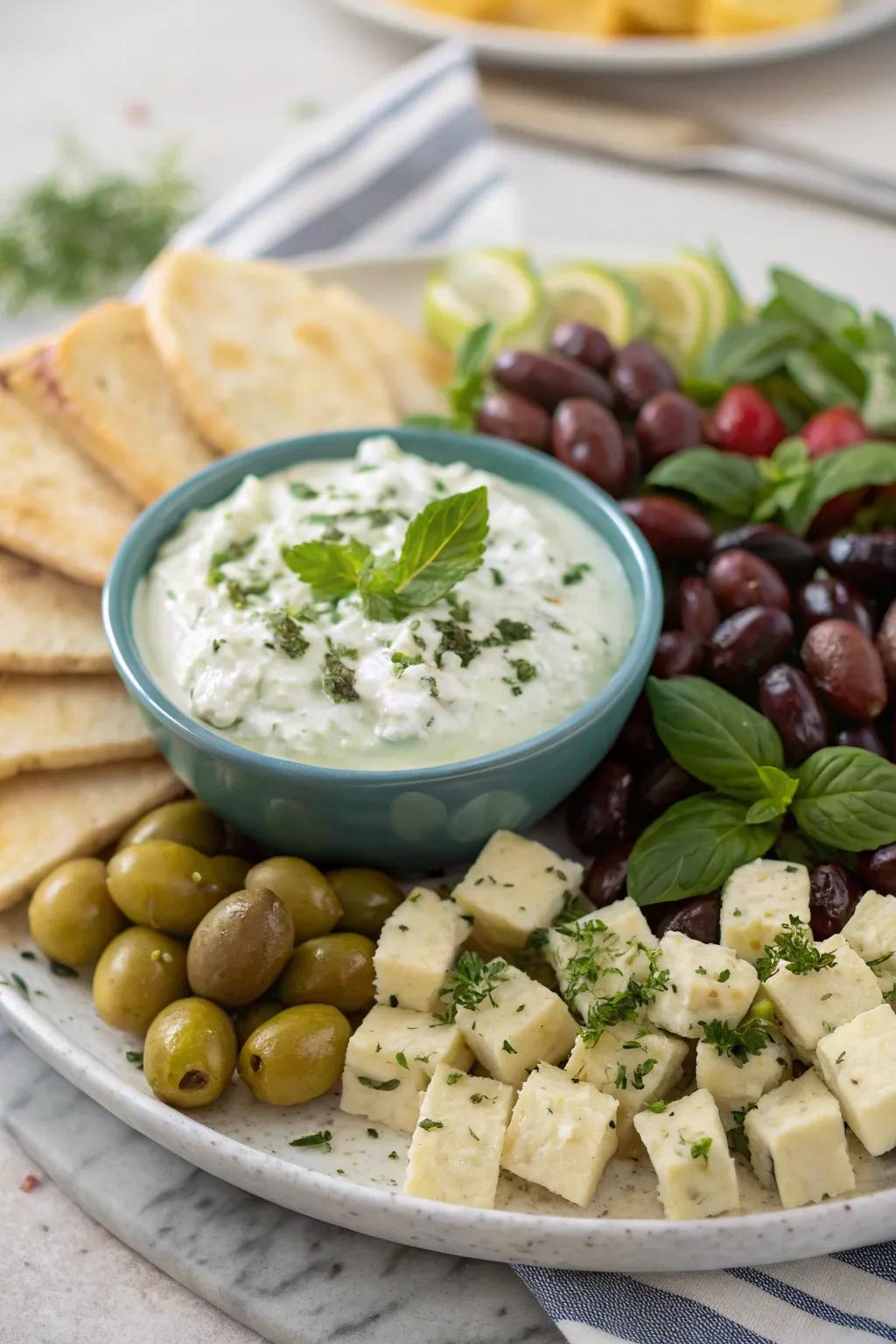 Mediterranean-themed platter for a taste of the sun.