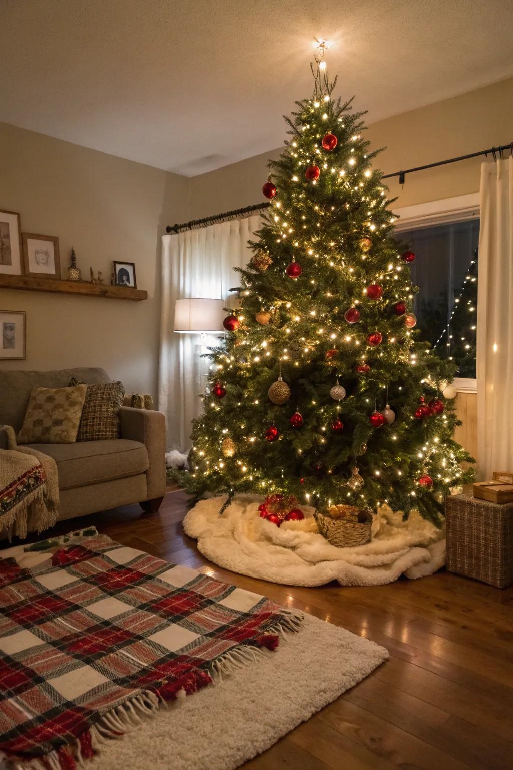 A comfort blanket injects coziness and texture into your tree's base.