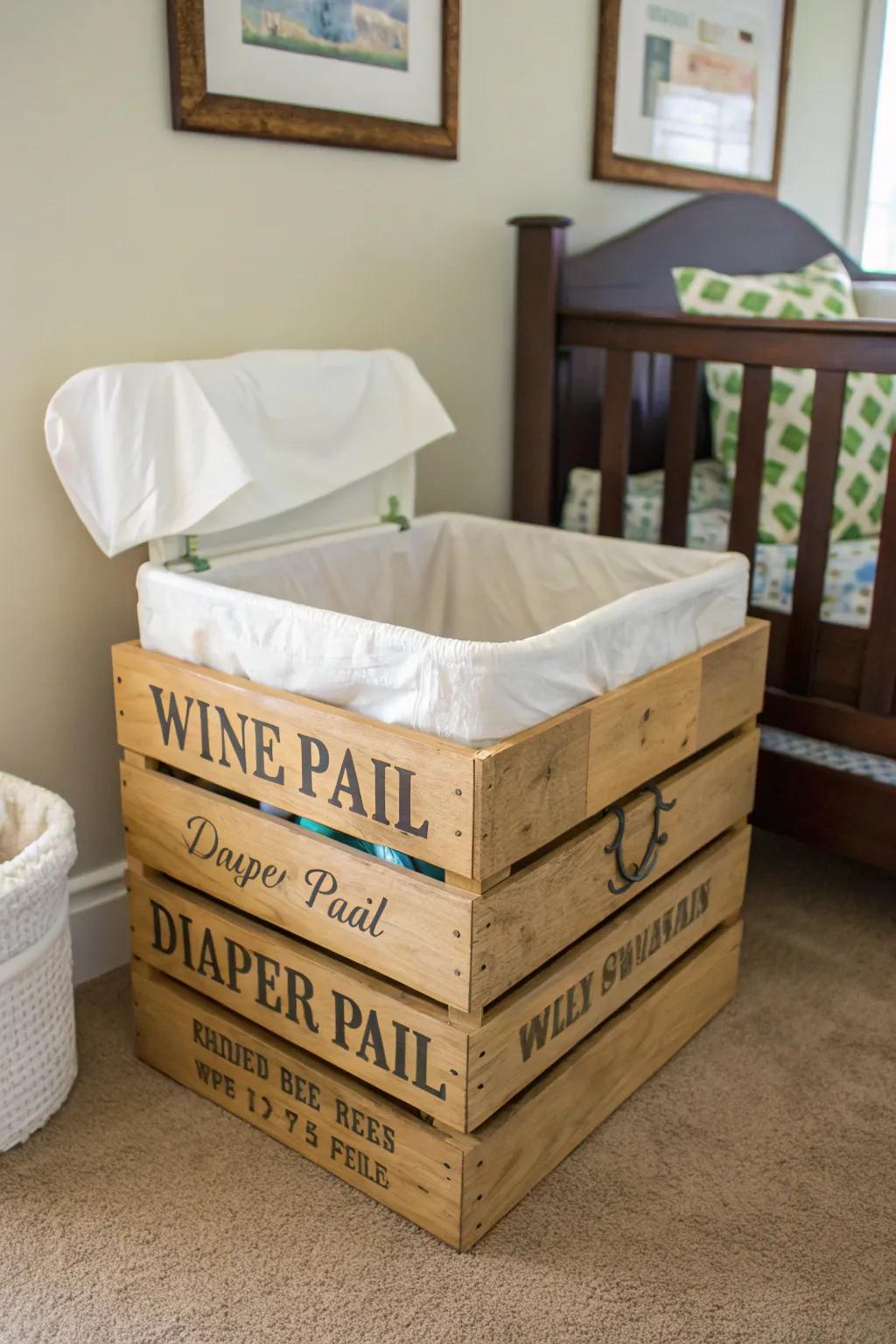 An old wine crate brings rustic appeal and practicality as a unique container.