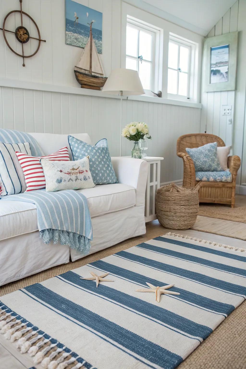 A room featuring lines for a timeless seafaring feel.