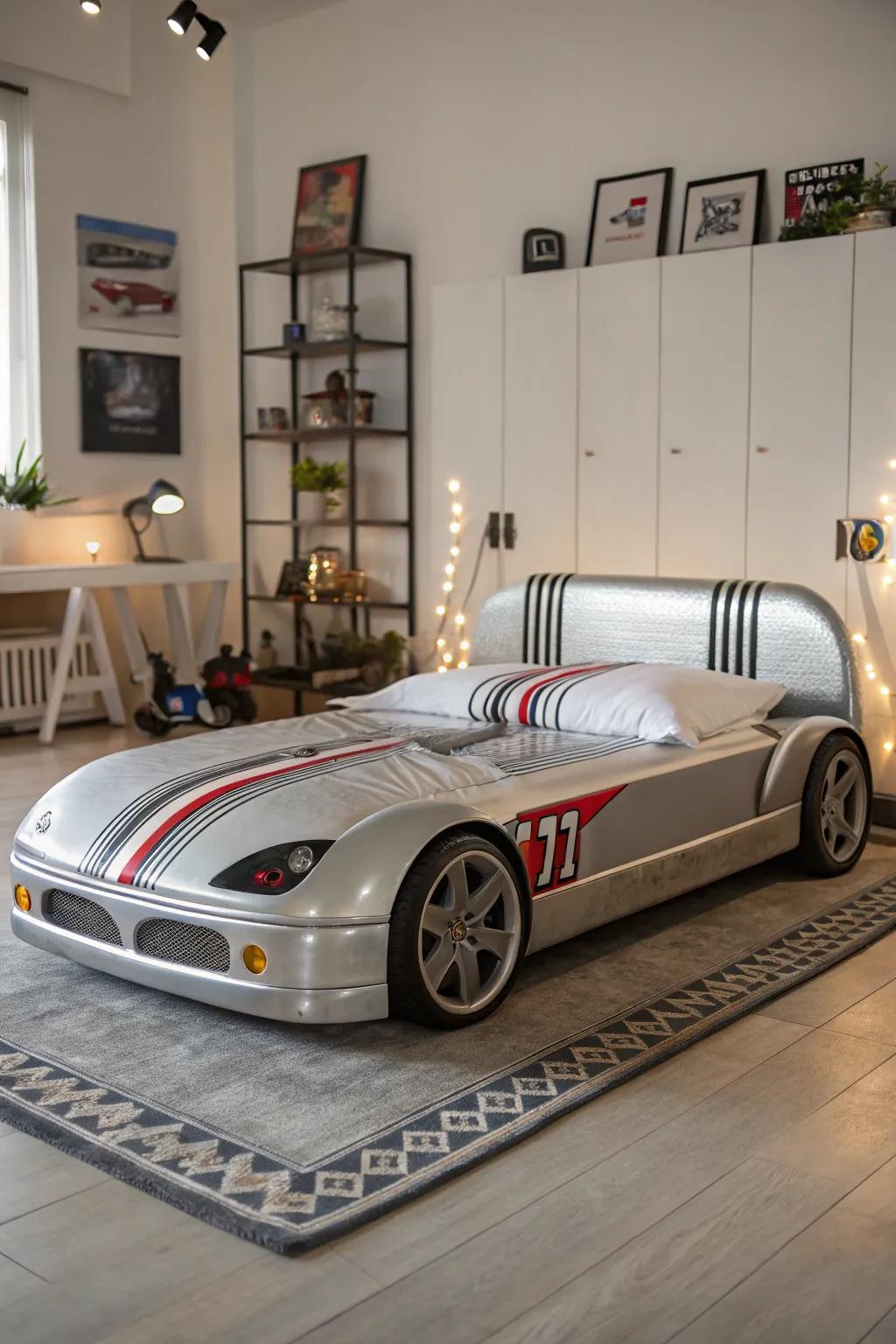 Automotive-themed beds bring a touch of speed and style to your room.