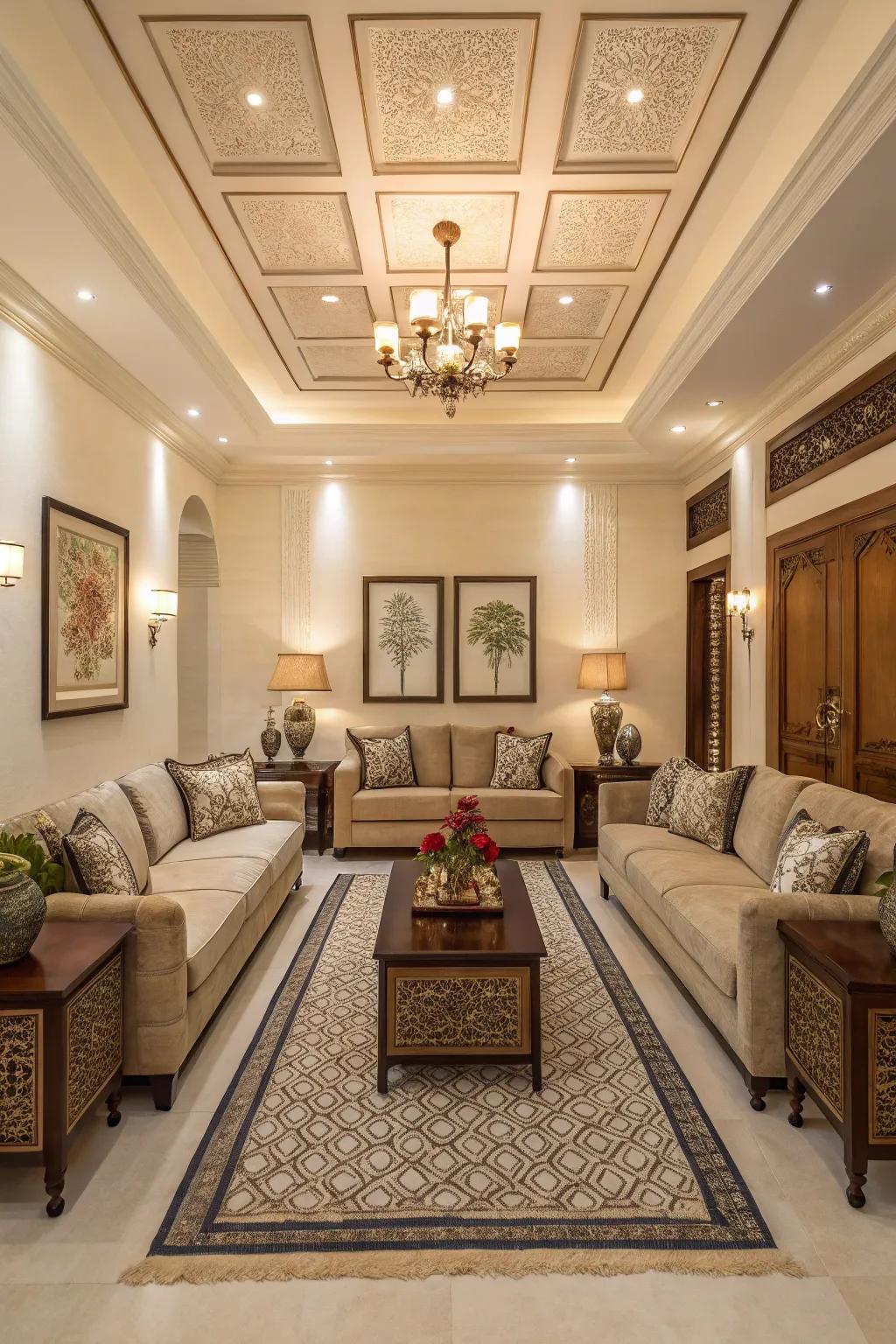 Equilibrium in furniture arrangement introduces harmony and balance to this living space.