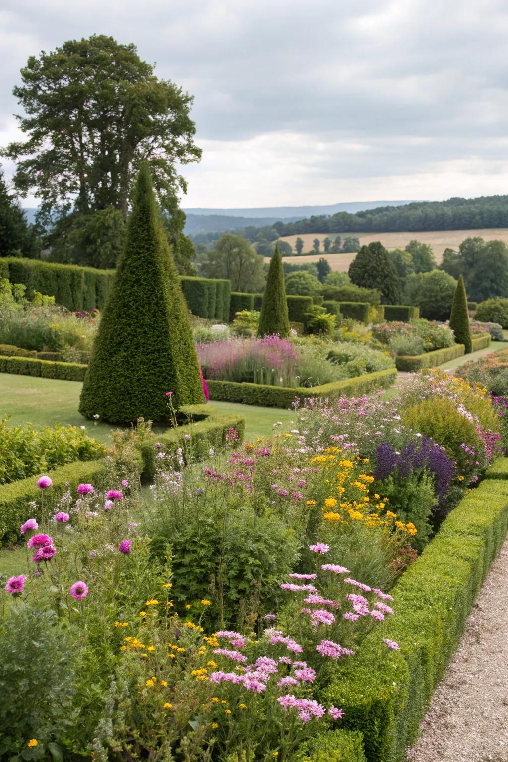 A harmonious blend of formal and informal botany.