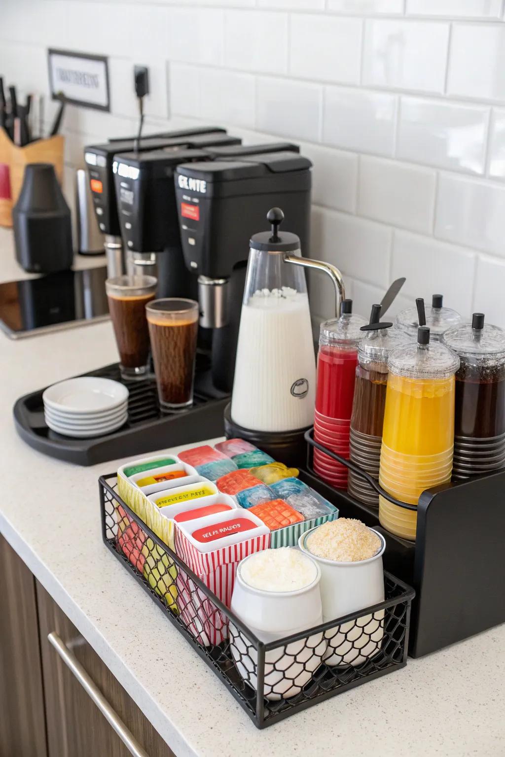 Accessories enhance both the style and coffee-making experience.