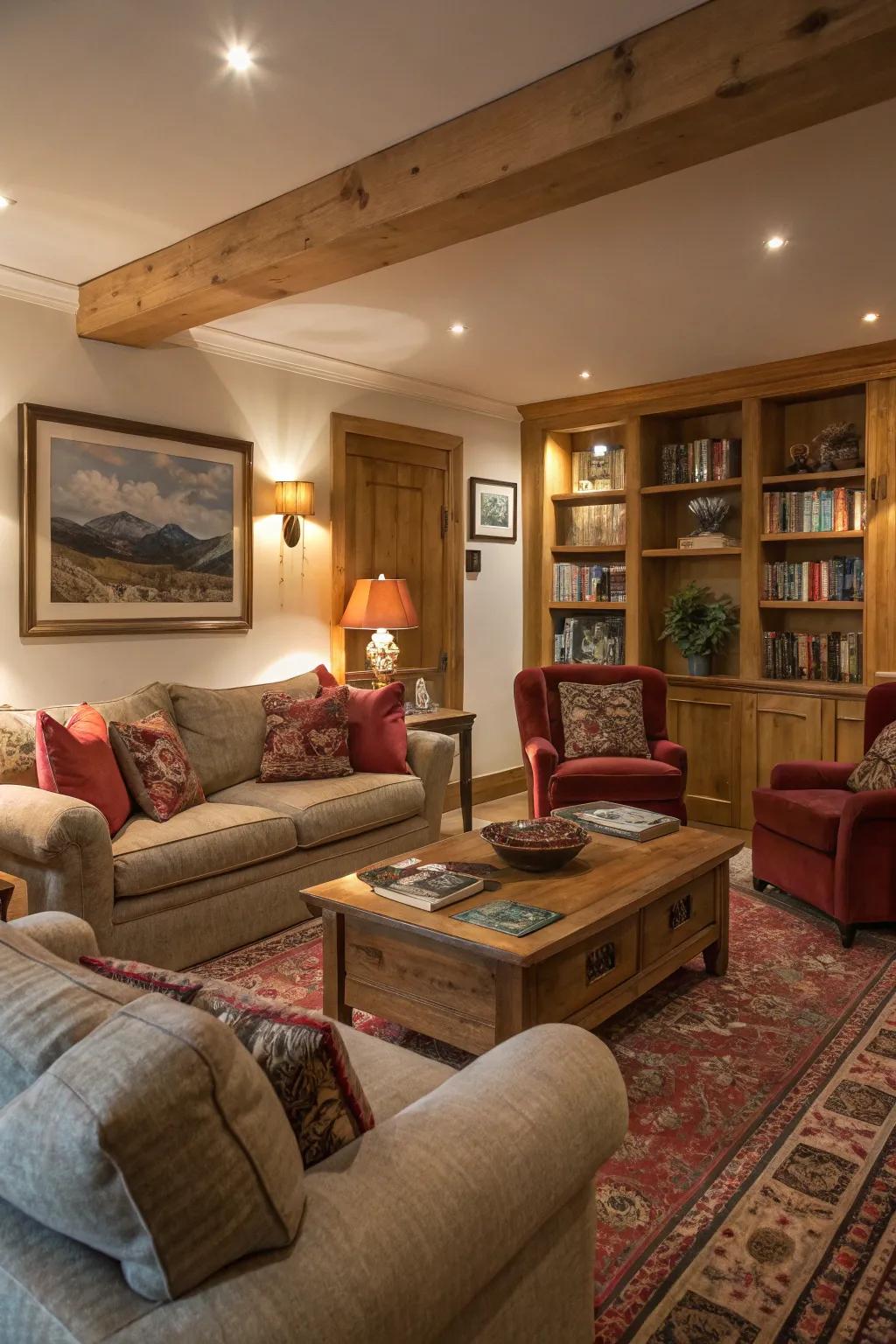 Deep sofas and cushy chairs make any living room more welcoming.