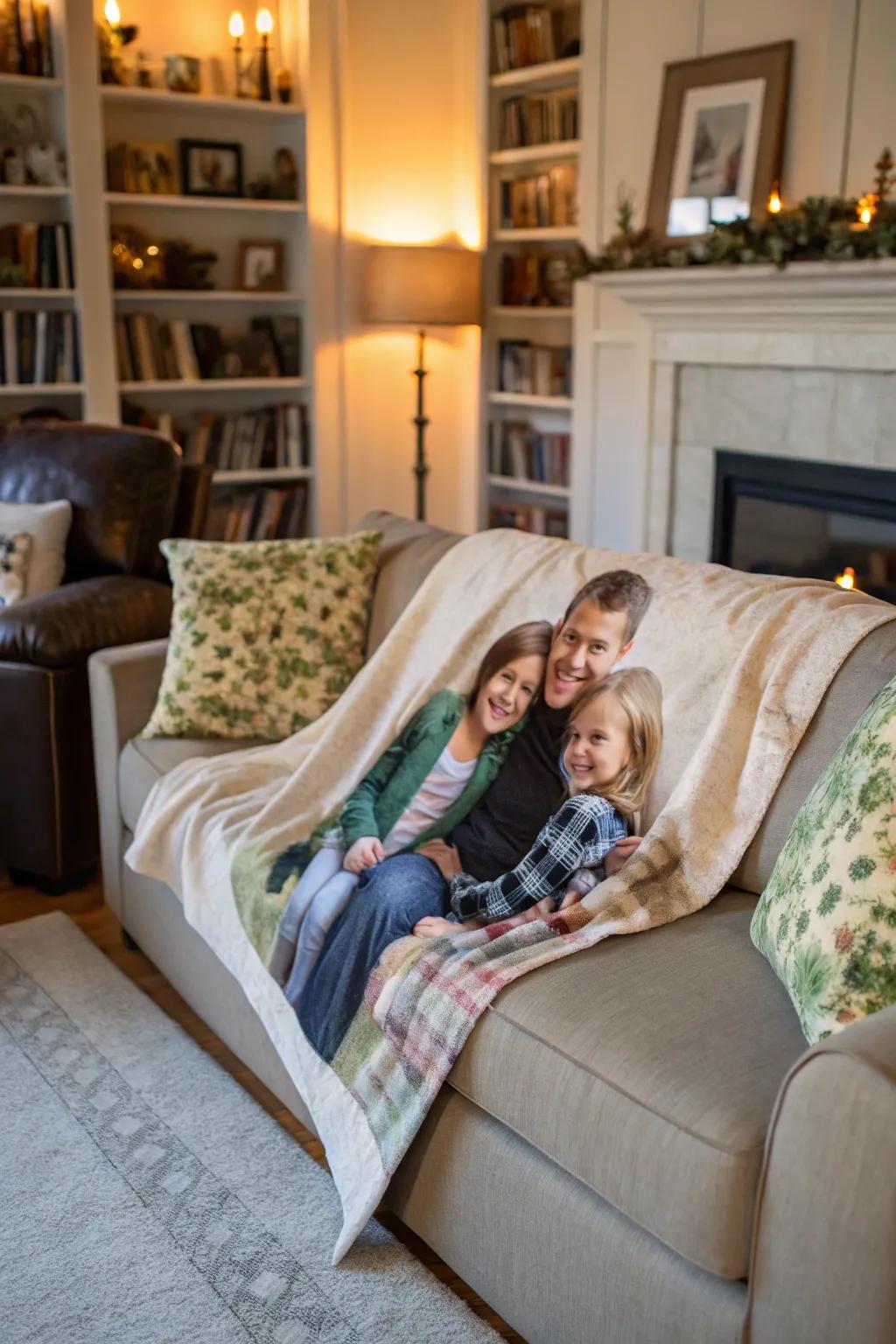 A personalized comfort blanket brings both warmth and deep sentiment.