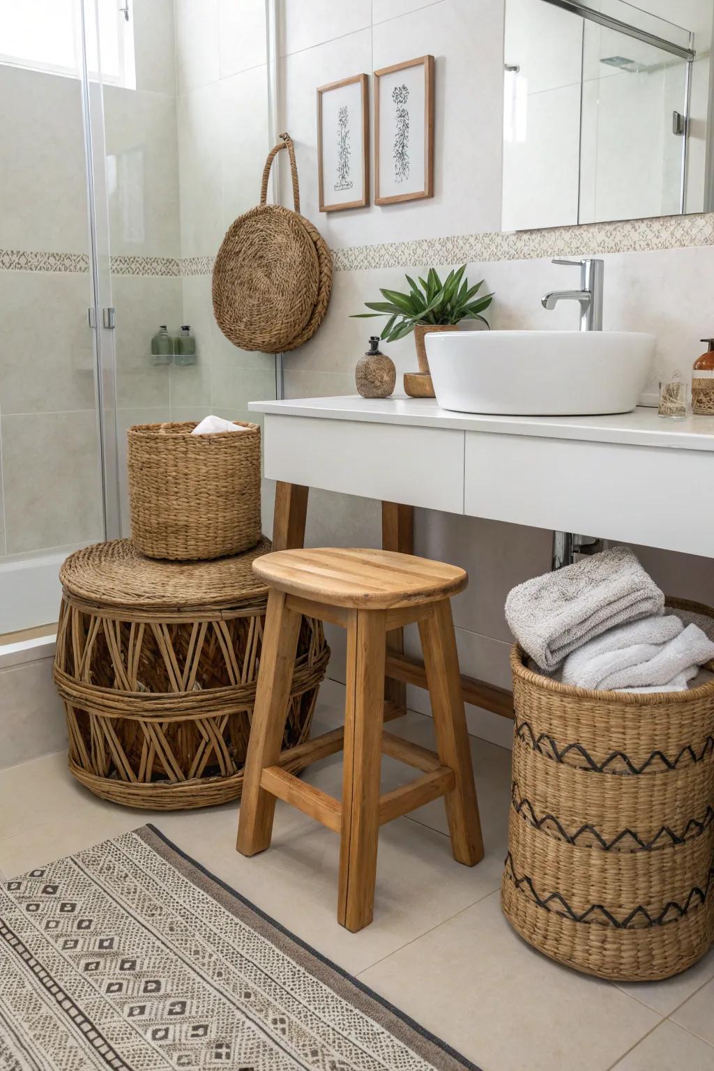 Ornamental accessories contribute a personal and charming touch to your restroom.