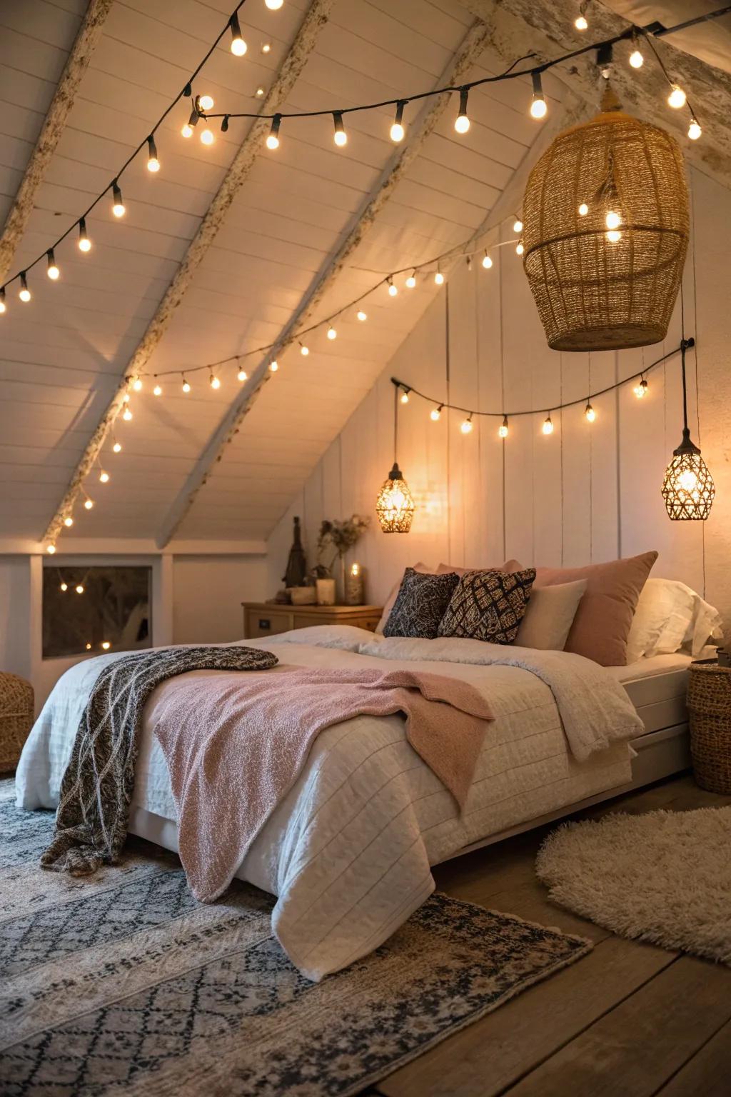 Creative lighting magnificently alters the atmosphere within the space.
