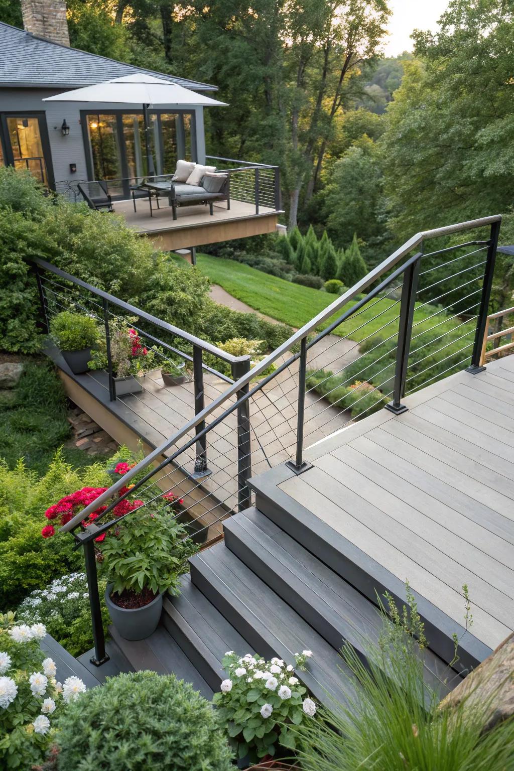 Stylish steps and railings make your deck safer and more attractive.