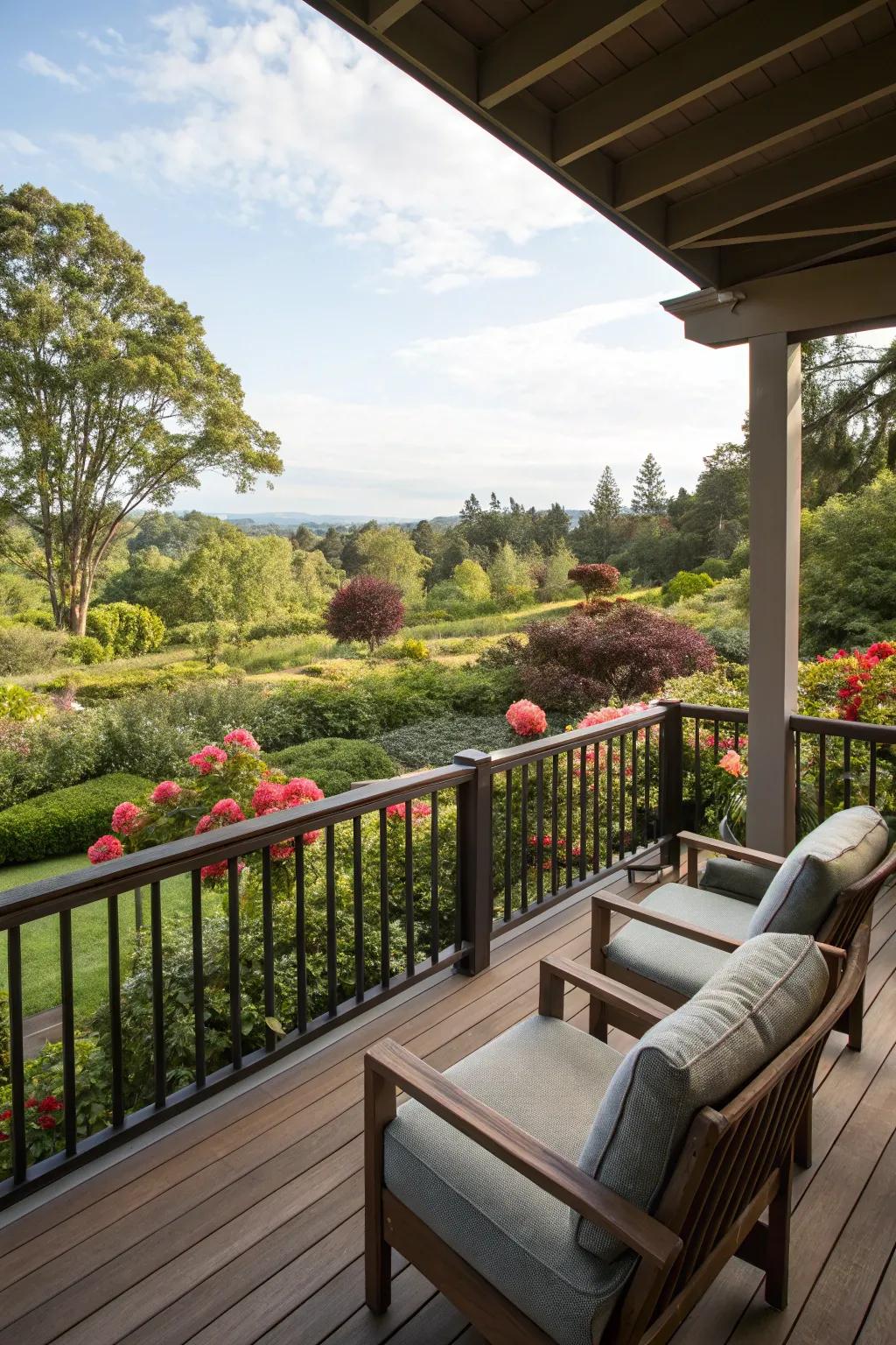 Panoramic views connect your deck to its natural environment.