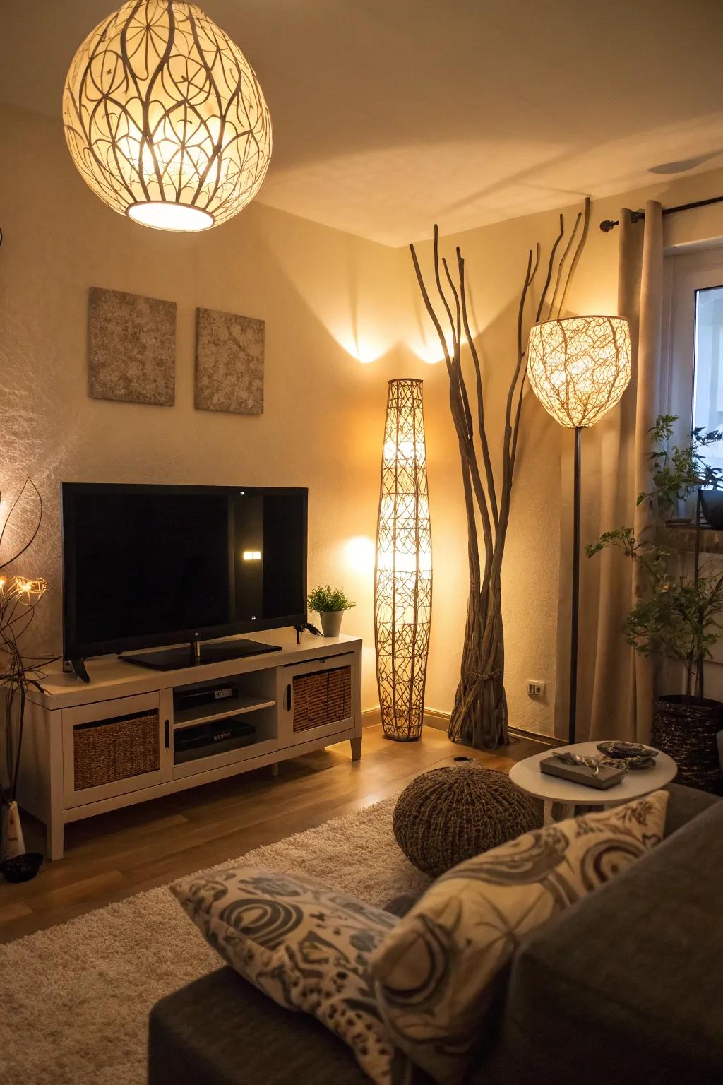 Carefully planned lighting enriches the viewing space and sets an elegant mood.
