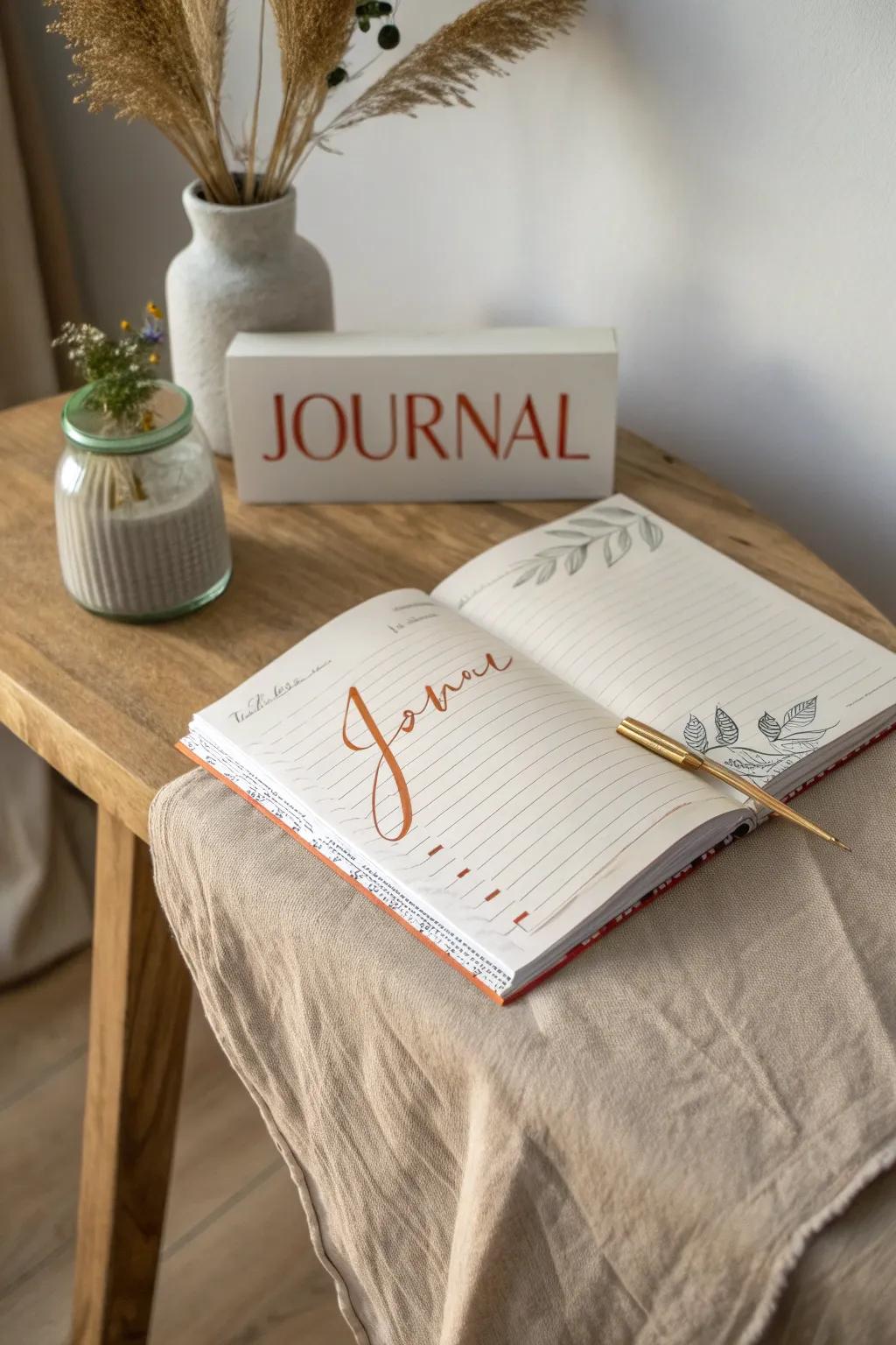 Change your journal pages using striking headers that mix skill and style.