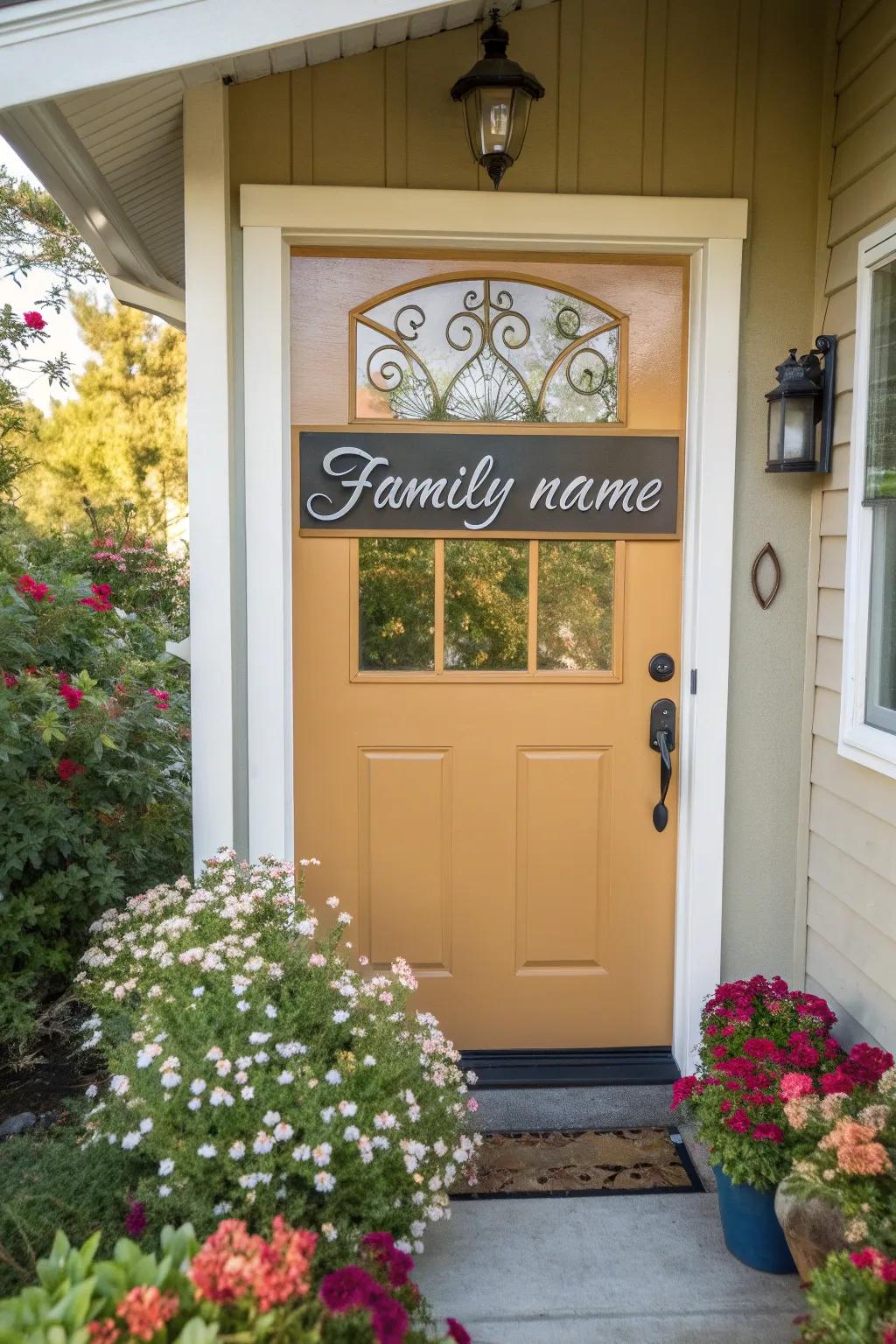 Personalize your entrance with a customized nameplate.
