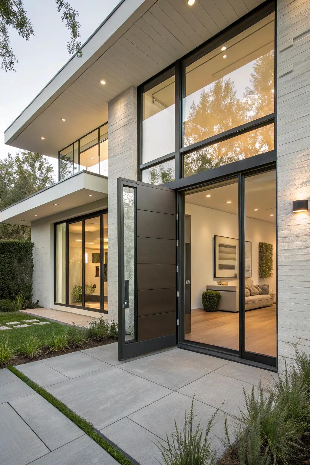 Create a modern statement with revolving doors.