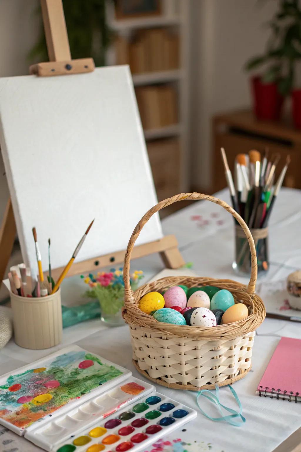 Release creativity with an artistic Easter basket.