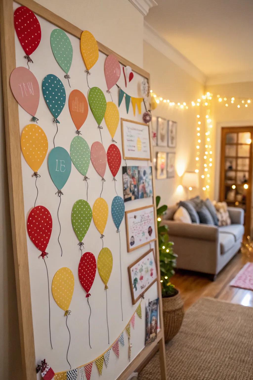 Celebrate stylishly through a balloon-themed presentation.