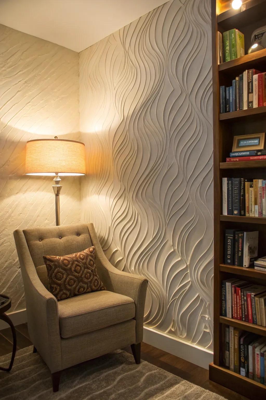 Material wrap finish delivers flowing refinement.