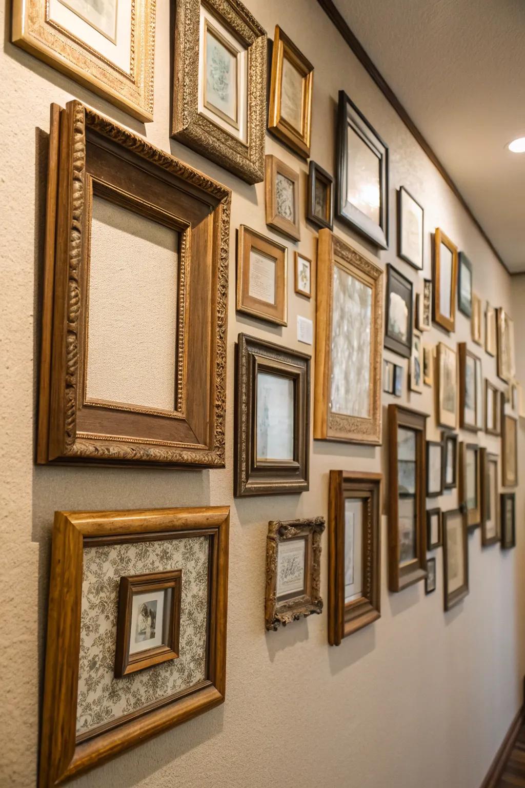 Frameworks set inside creating a fun, layered look.