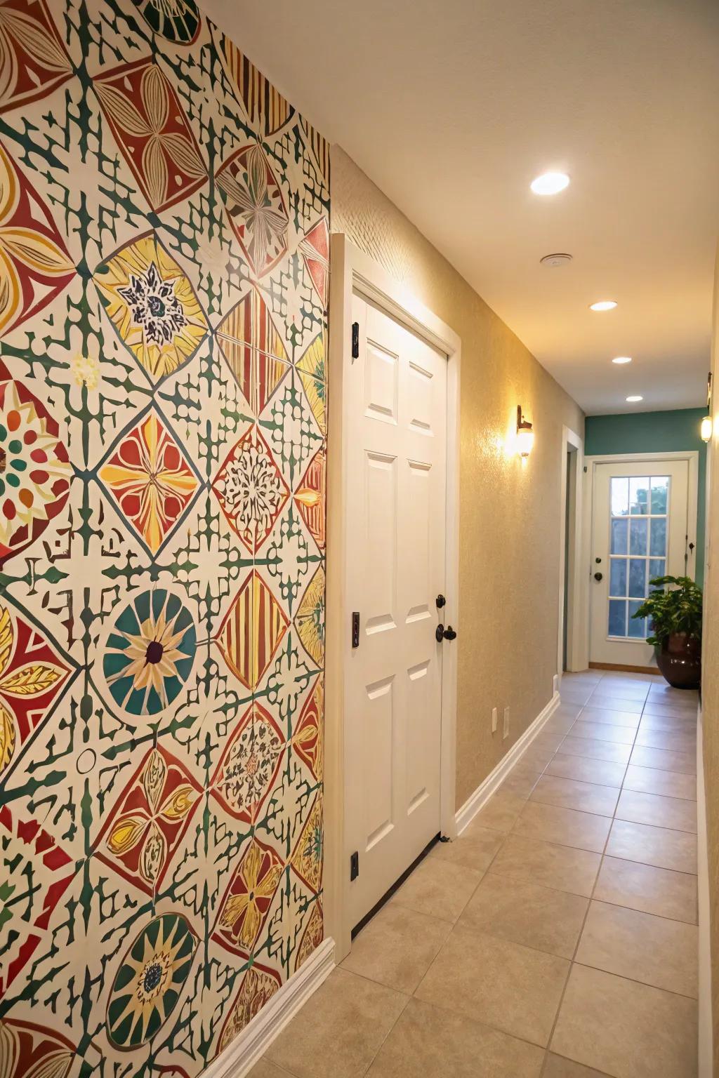 An attention-grabbing stenciled motif infusing individuality into an expanse.