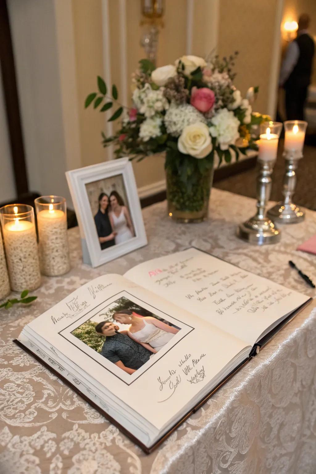 An engagement chronicle that doubles as a guest register.