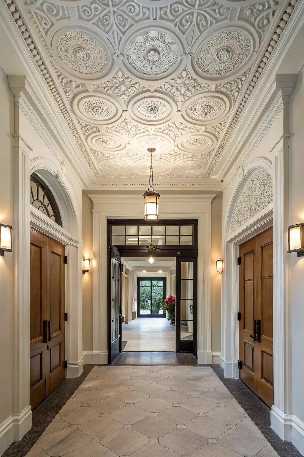 Unified blueprints fashion a seamless flow in your entryway.