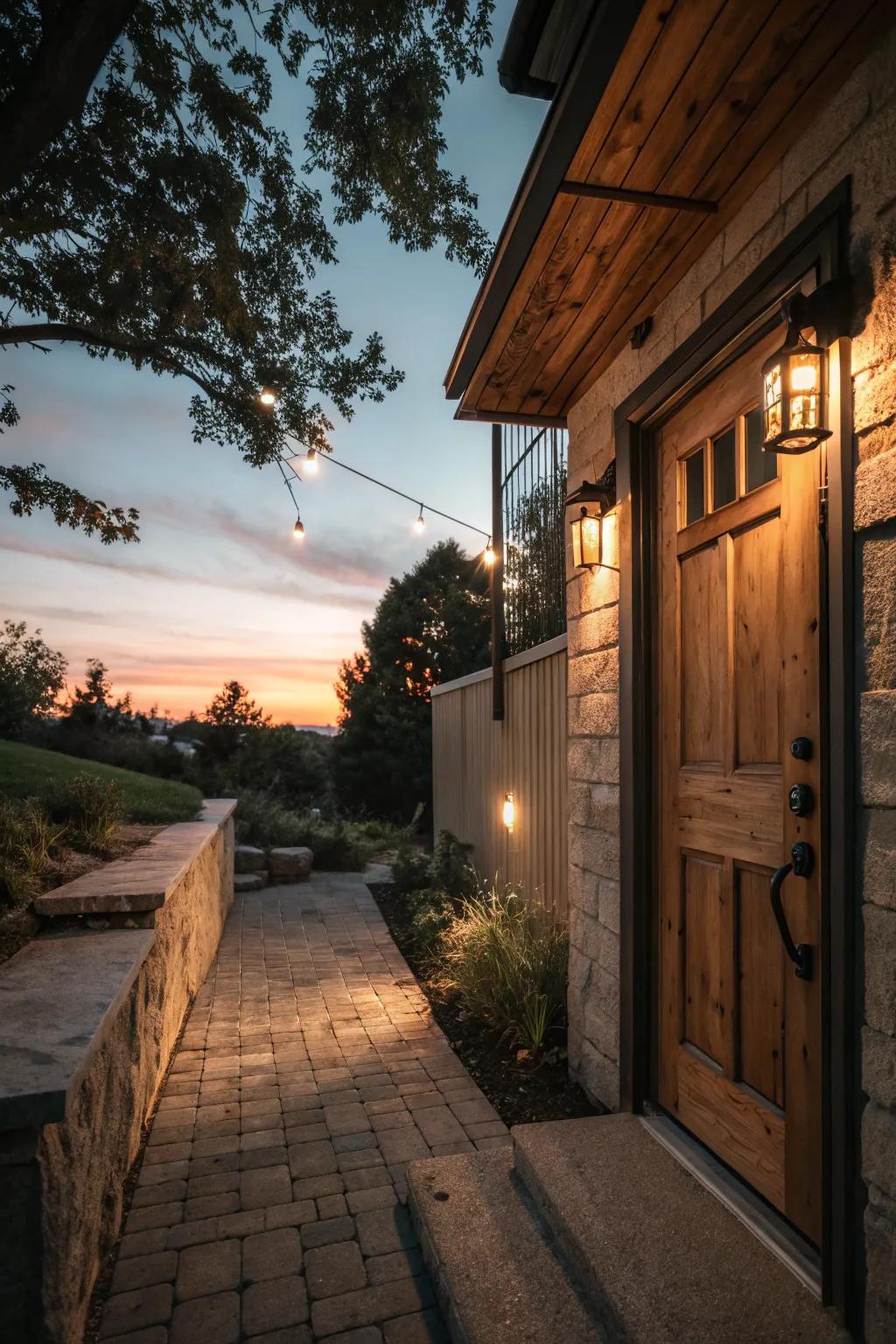 Lighting systems enhance protection and ambiance at your entrance.