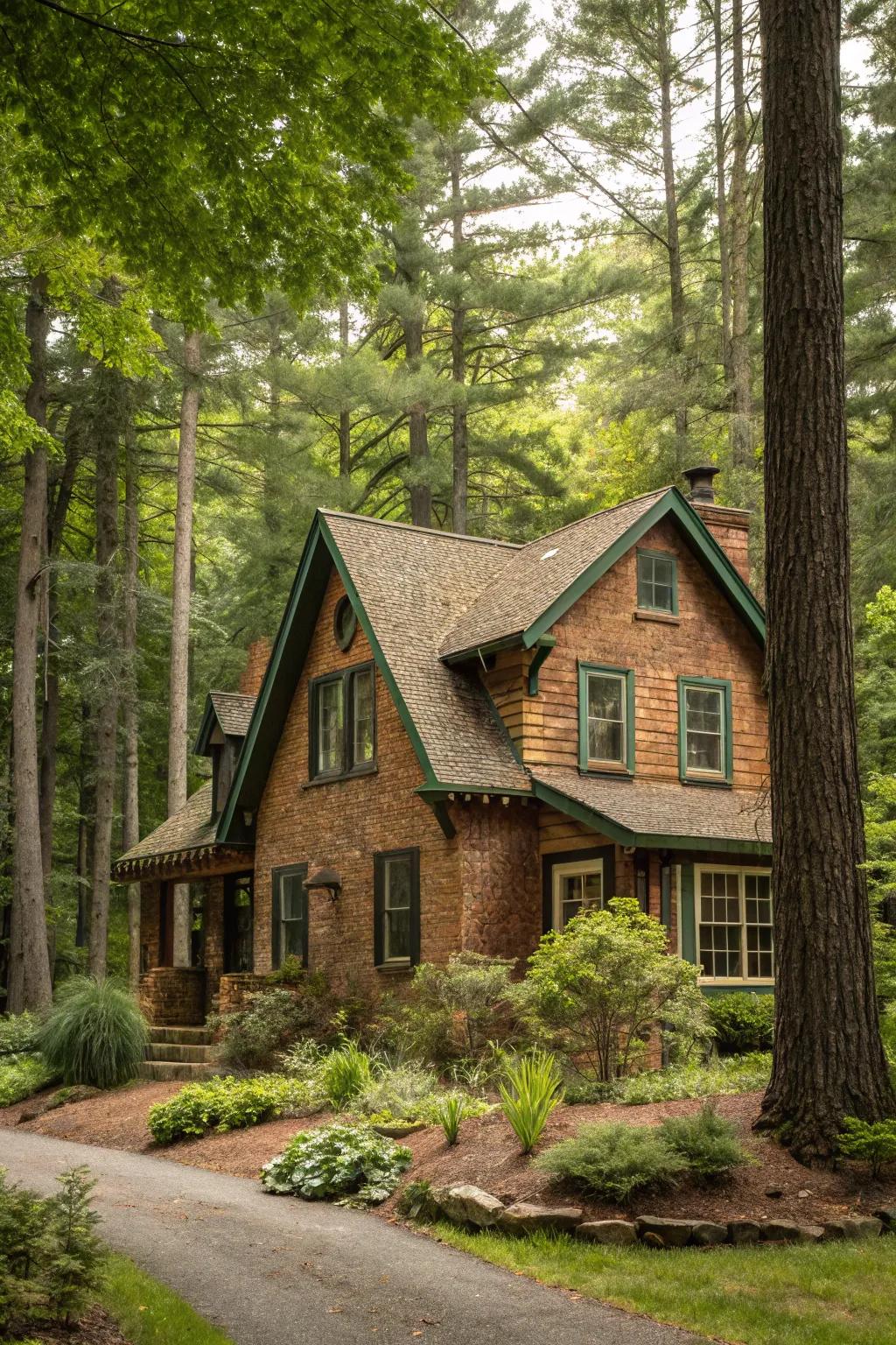 Earthy elegance with rustic umber and verdant.