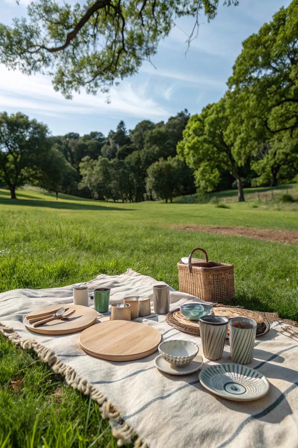 Embrace the outdoors with an eco-conscious kin open-air repast set.