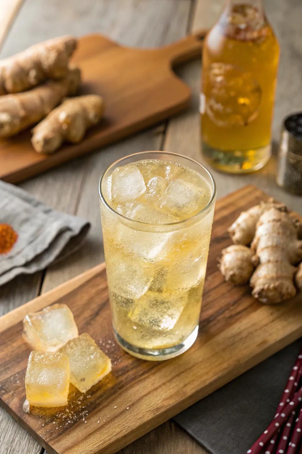 Ginger ice for a spicy kick.