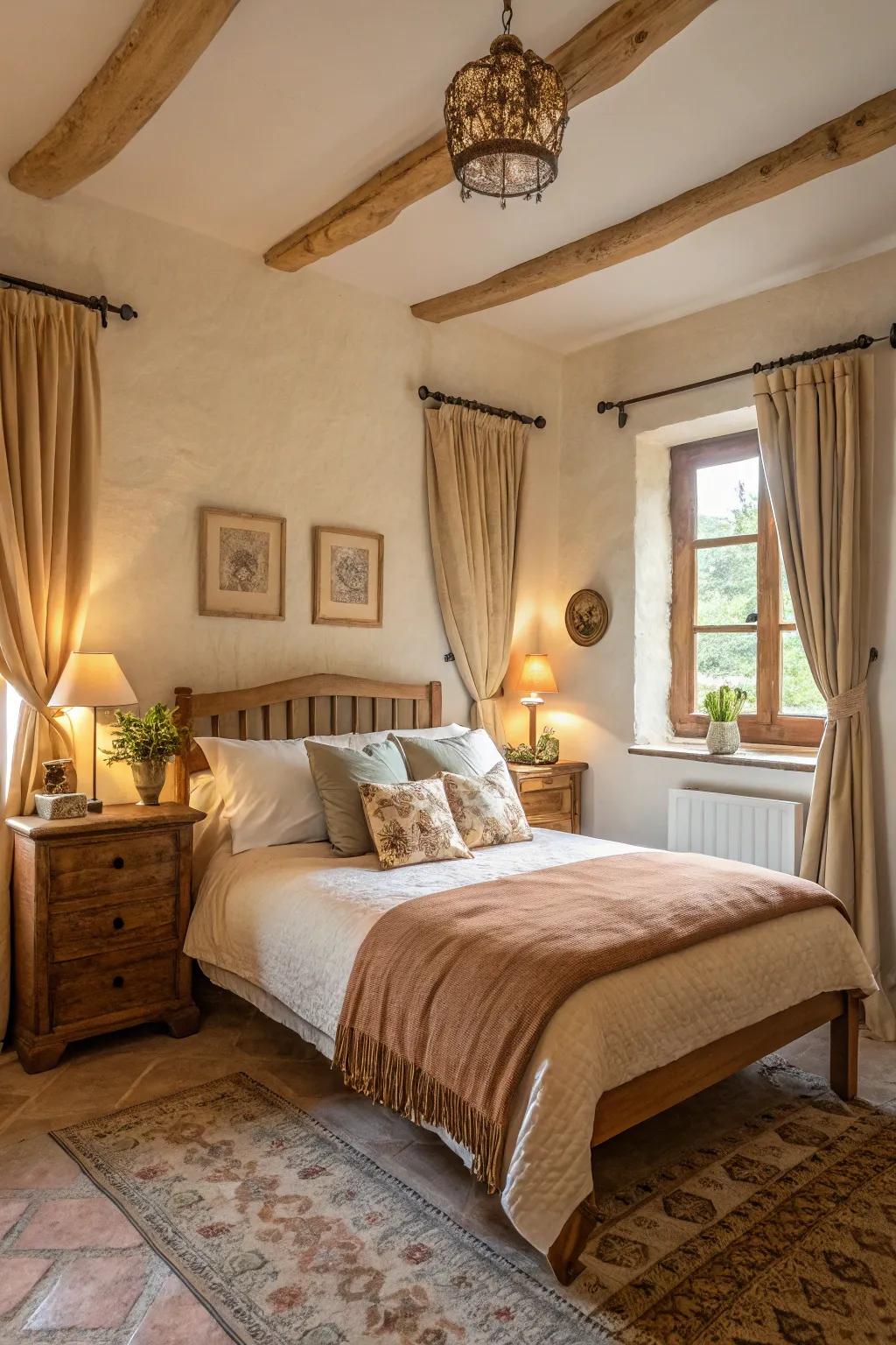 A soothing ambiance featuring soft textures and warm colors.