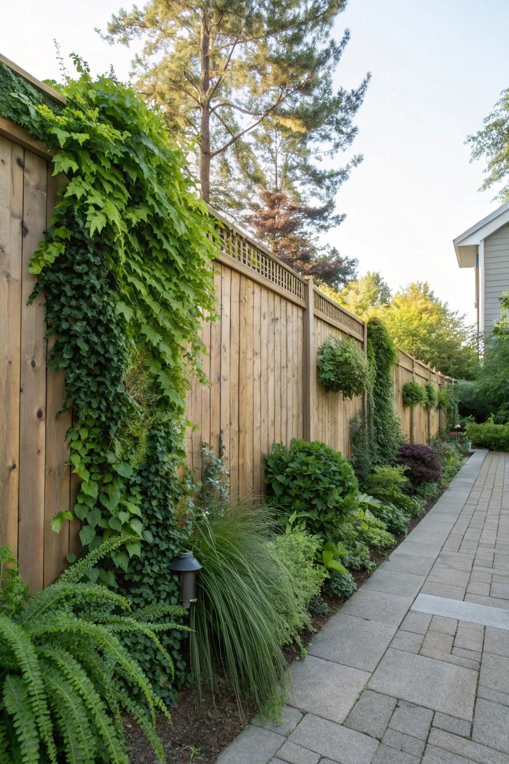 A greenery wall injects life and verdure into your barrier.