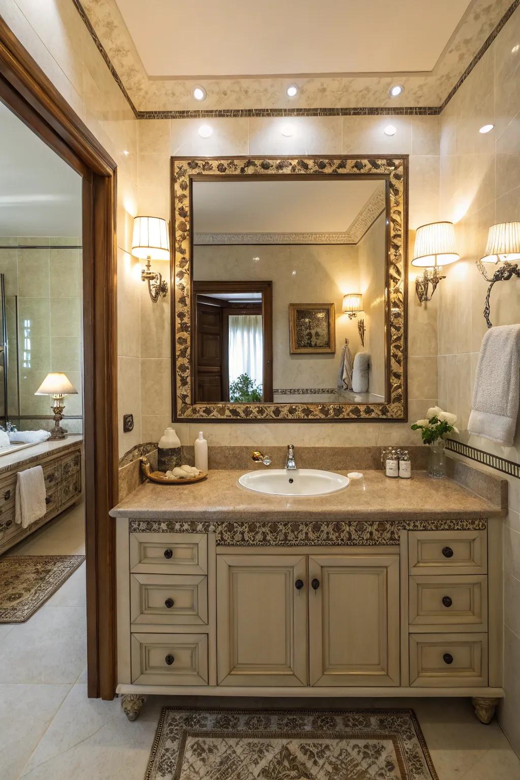 Decorative reflectors elevate the room's beauty and sense of space.