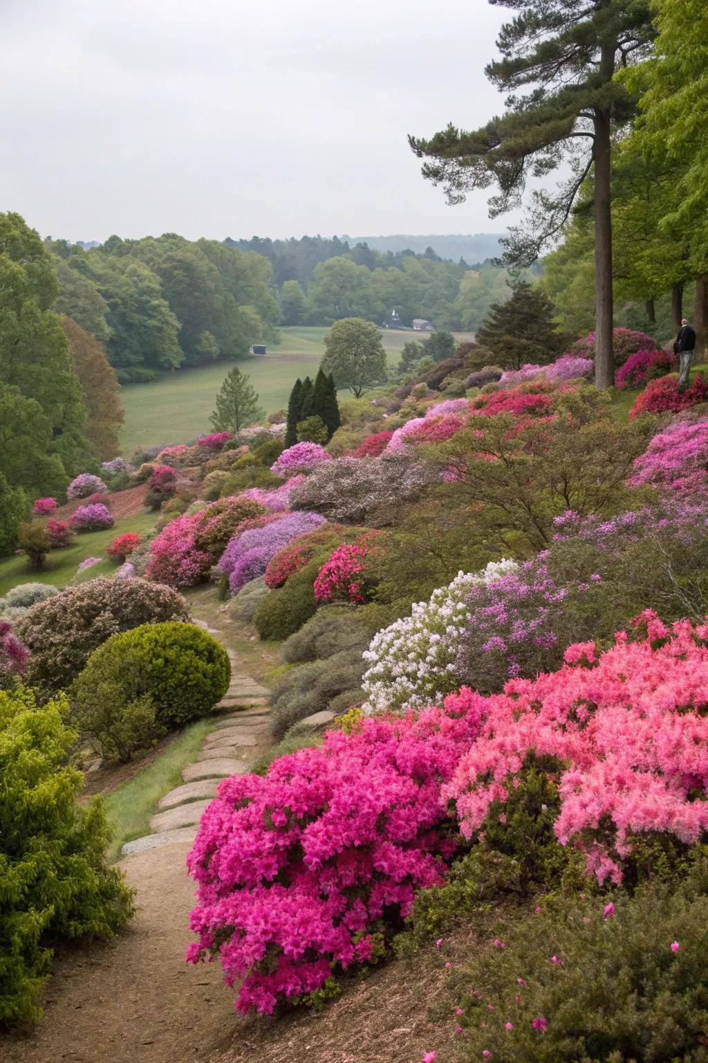 Bring dimension to your flowering bush placements with layering.