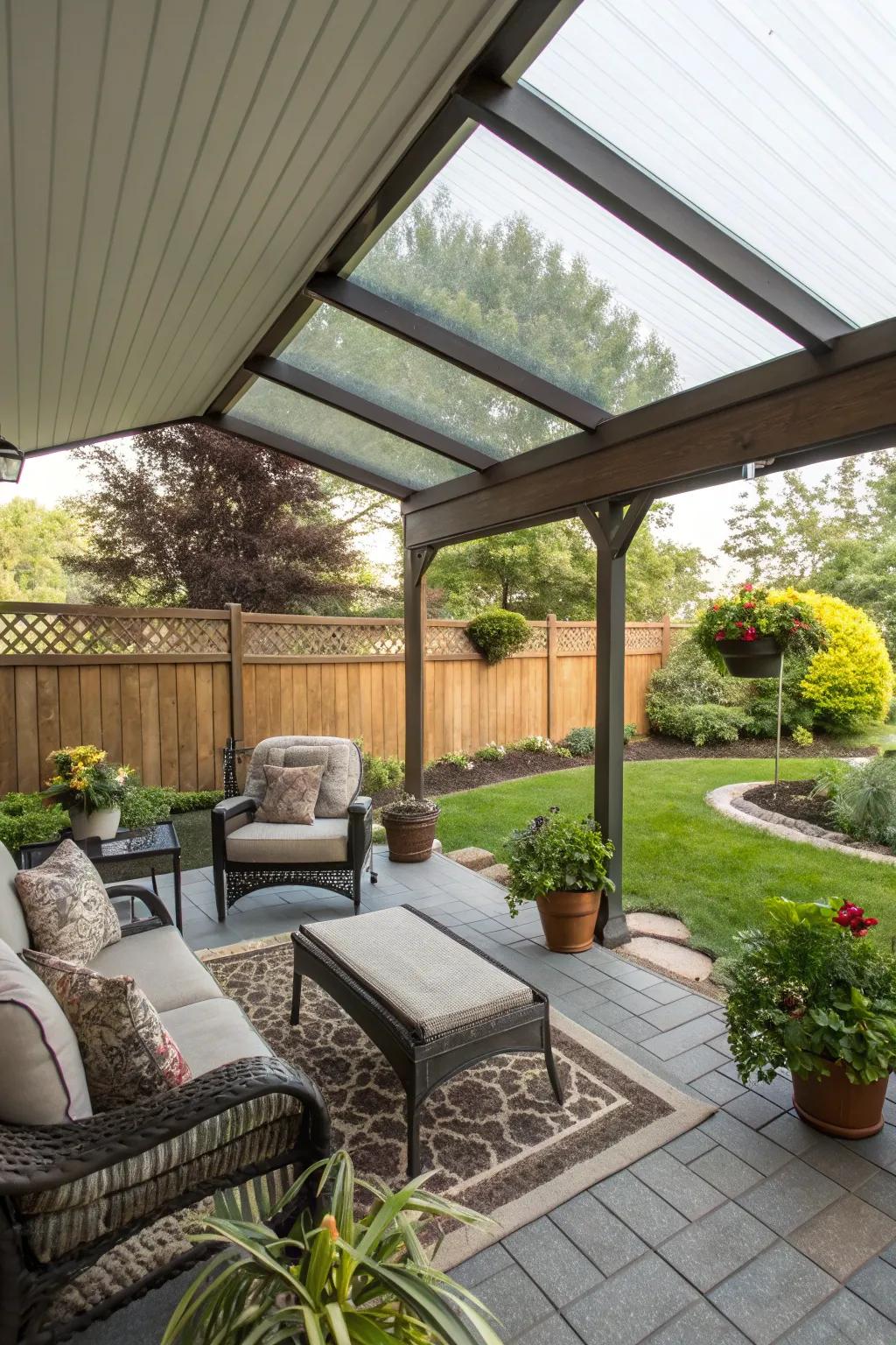 A sheltered roof providing protection and coziness.