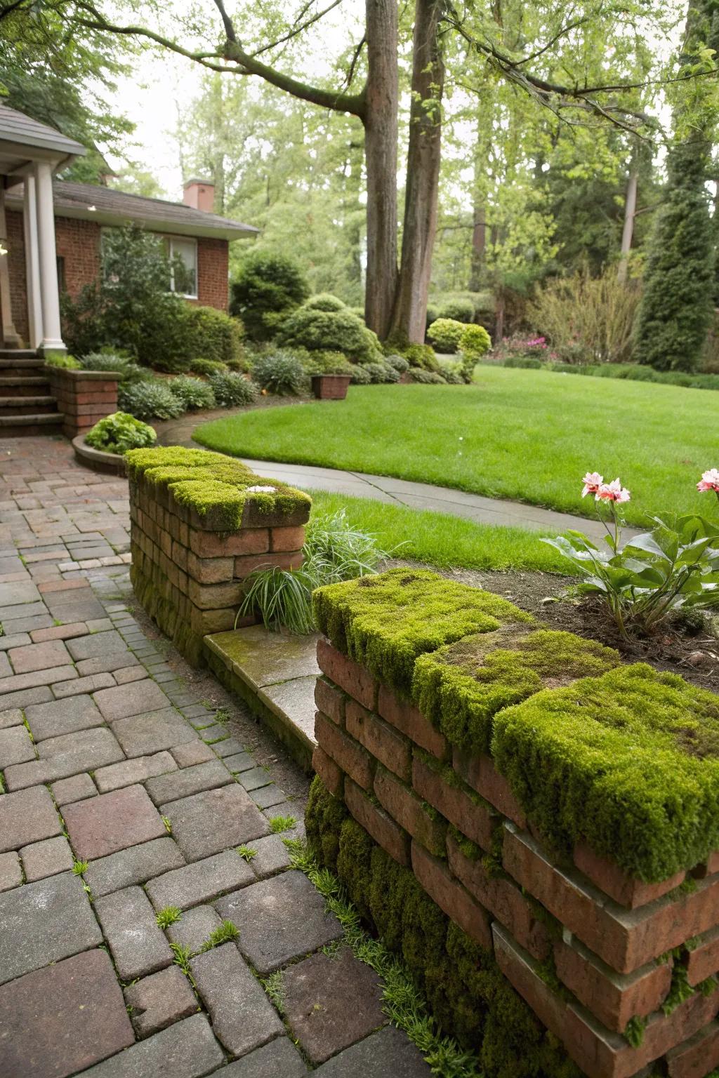 Moss-covered stones bring a captivating, natural impression.