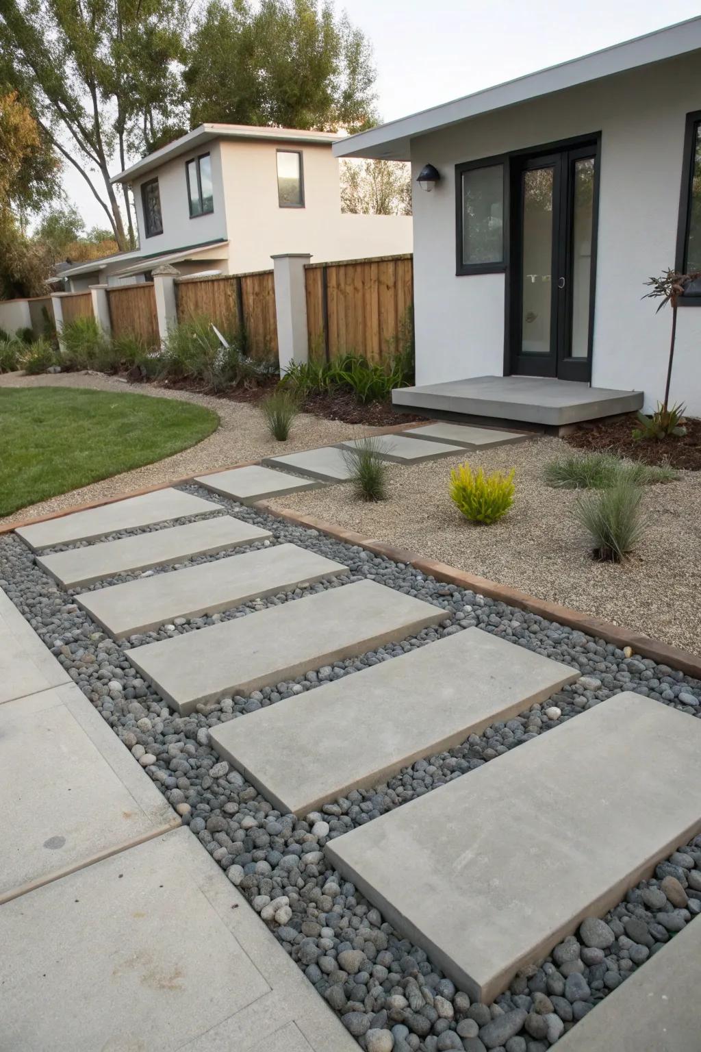 Intentional pathways guide guests through the contemporary landscape.