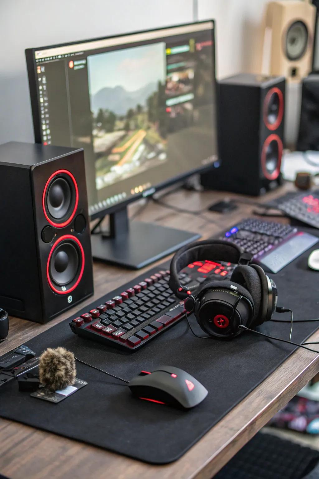 Technological accessories elevate the gaming experience.