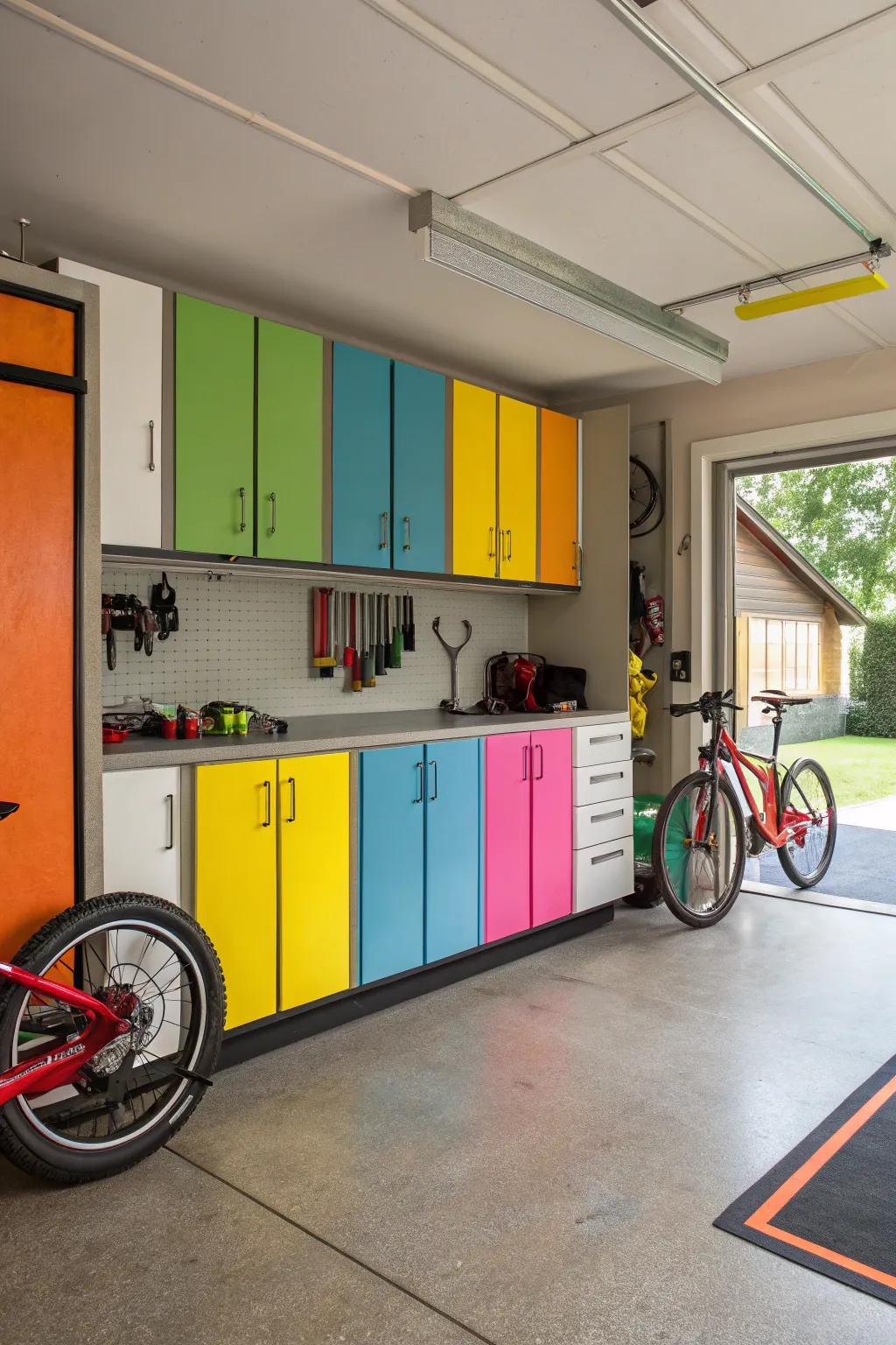 Dynamic accents contribute vitality and individuality to your garage.