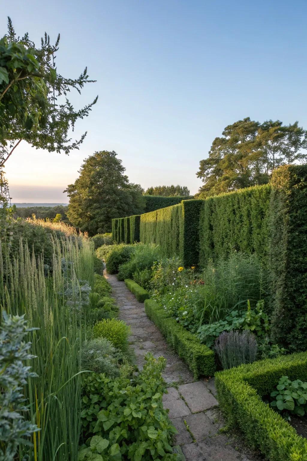 Living seclusion screens provide privacy with a hint of nature.