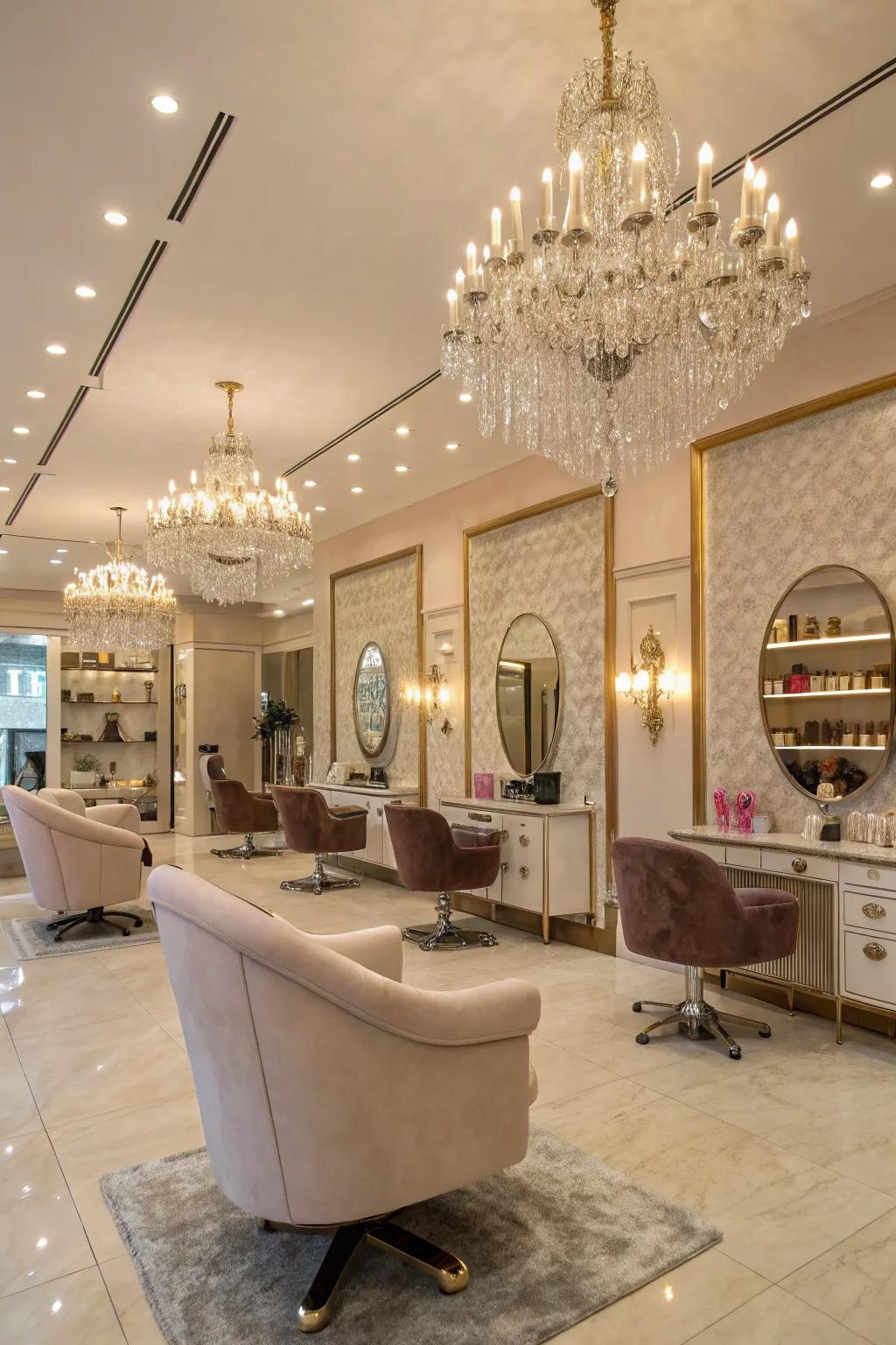 Luxurious accents add an atmosphere of sophistication to your salon.