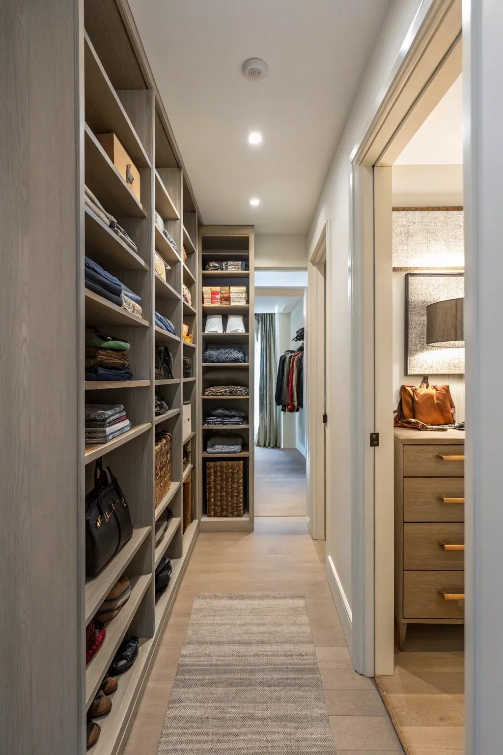 Keep your items accessible with open racking and minimal doors.