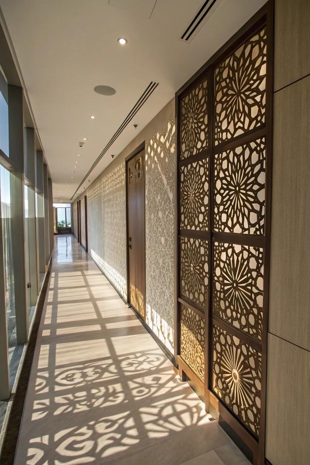 Laser-cut panels exhibit a refined artistic elegance.